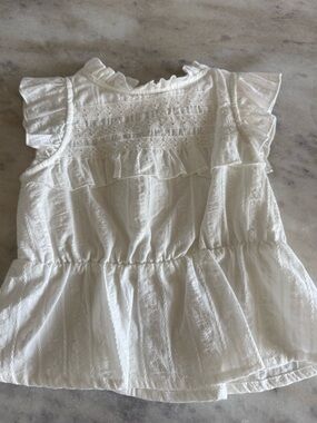 Girls' White Ruffle Peplum Top - Gianni Bini